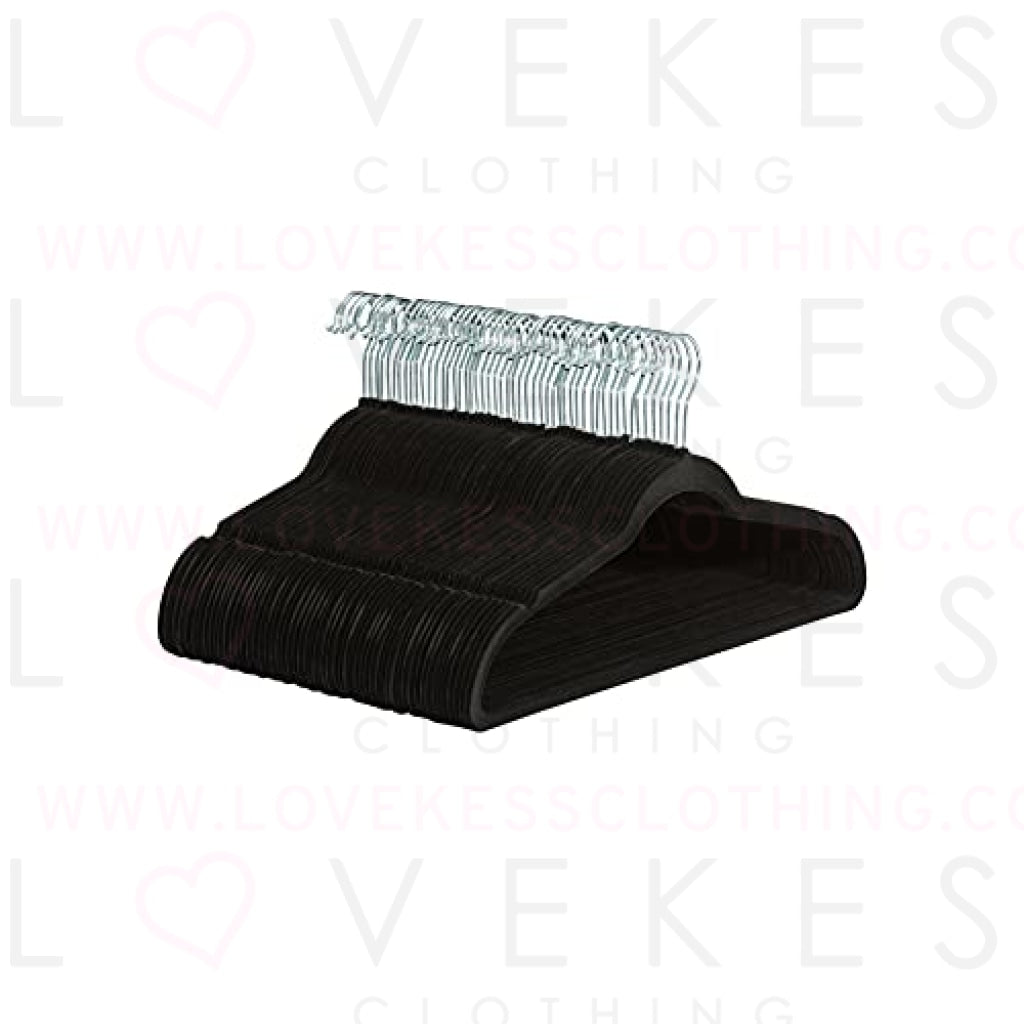 Basics Velvet Suit Hangers - 50 Pack Black