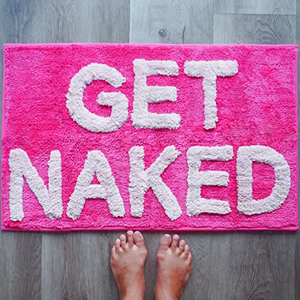 Pink Get Naked Bath Mat, Non-Slip Bathmat, Fun Quotation Anti Slip Toilet  Mat, Soft Thick Bathroom Carpet, Art Bathroom Mats, Best Bath Rugs, Hot Shower  Mat Non Slip, Toilet Rug – Feblilac