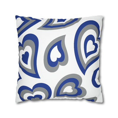 Retro Heart Pillow - Royal and White, Heart Pillow, Hearts, Valentine's Day, Buffalo, Duke, Kentucky, Bed Party Pillow, Camp, dorm decor,