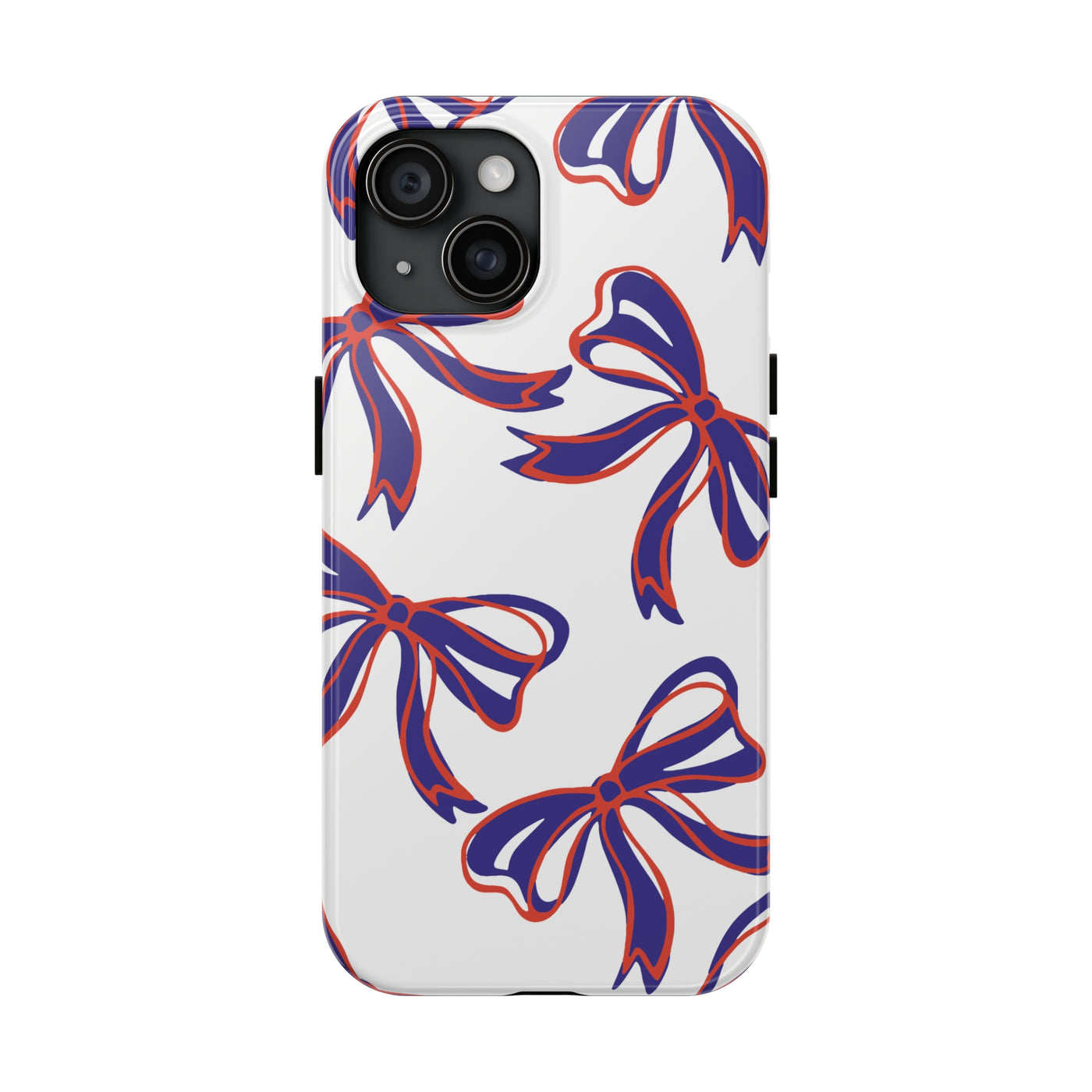 Trendy Bow Phone Case, Bed Party Bow Iphone case, Bow Phone Case, - Clemson, Purple and Orange