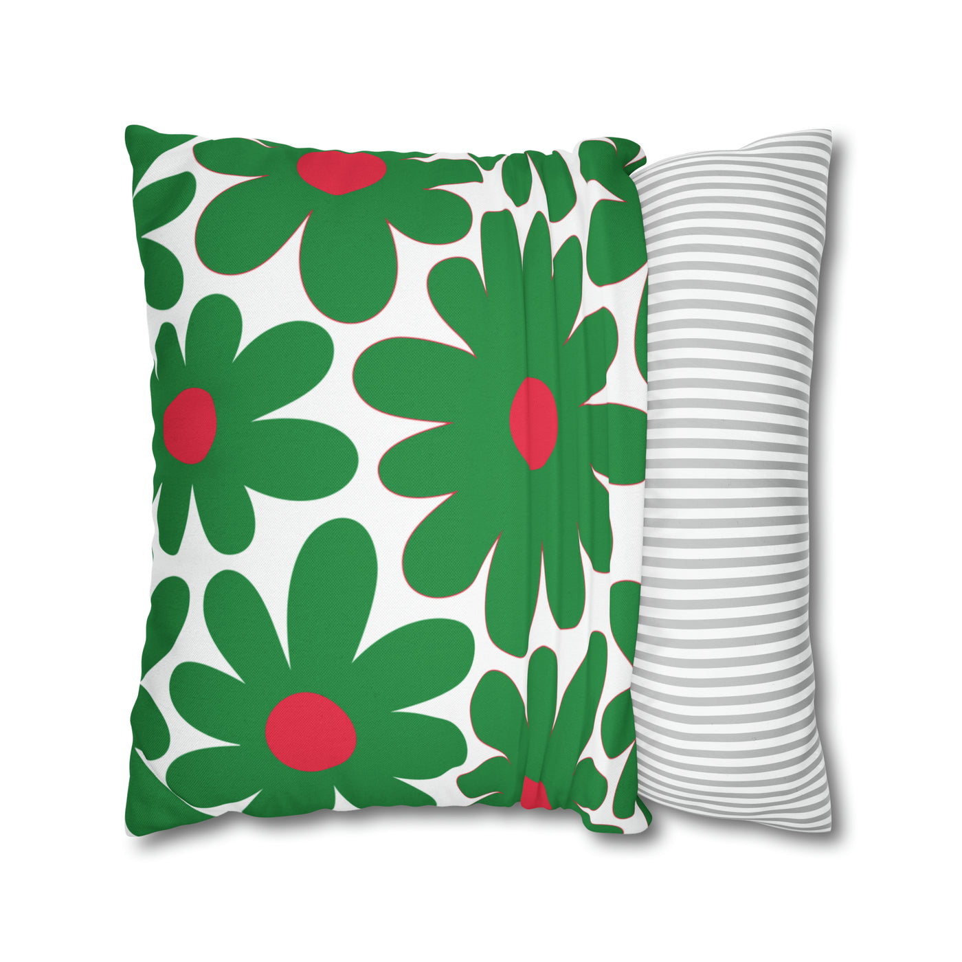 Two Color Double Sided Groovy Flower Pillow - College Dorm Pillow - Bed Party Pillow - Watermelon Color