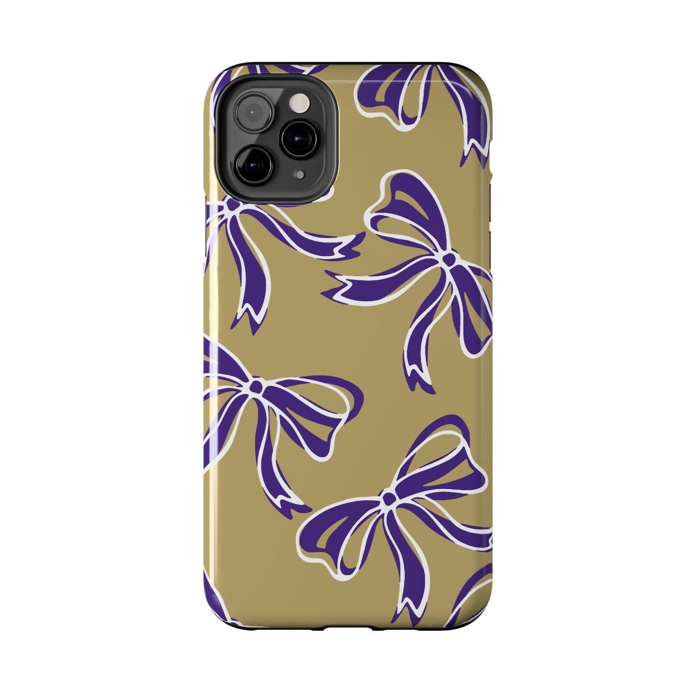 Trendy Bow Phone Case, Bed Party Bow Iphone case, Bow Phone Case, College Case, Bow Gifts - James Madison - JMU Dukes - Purple and Gold