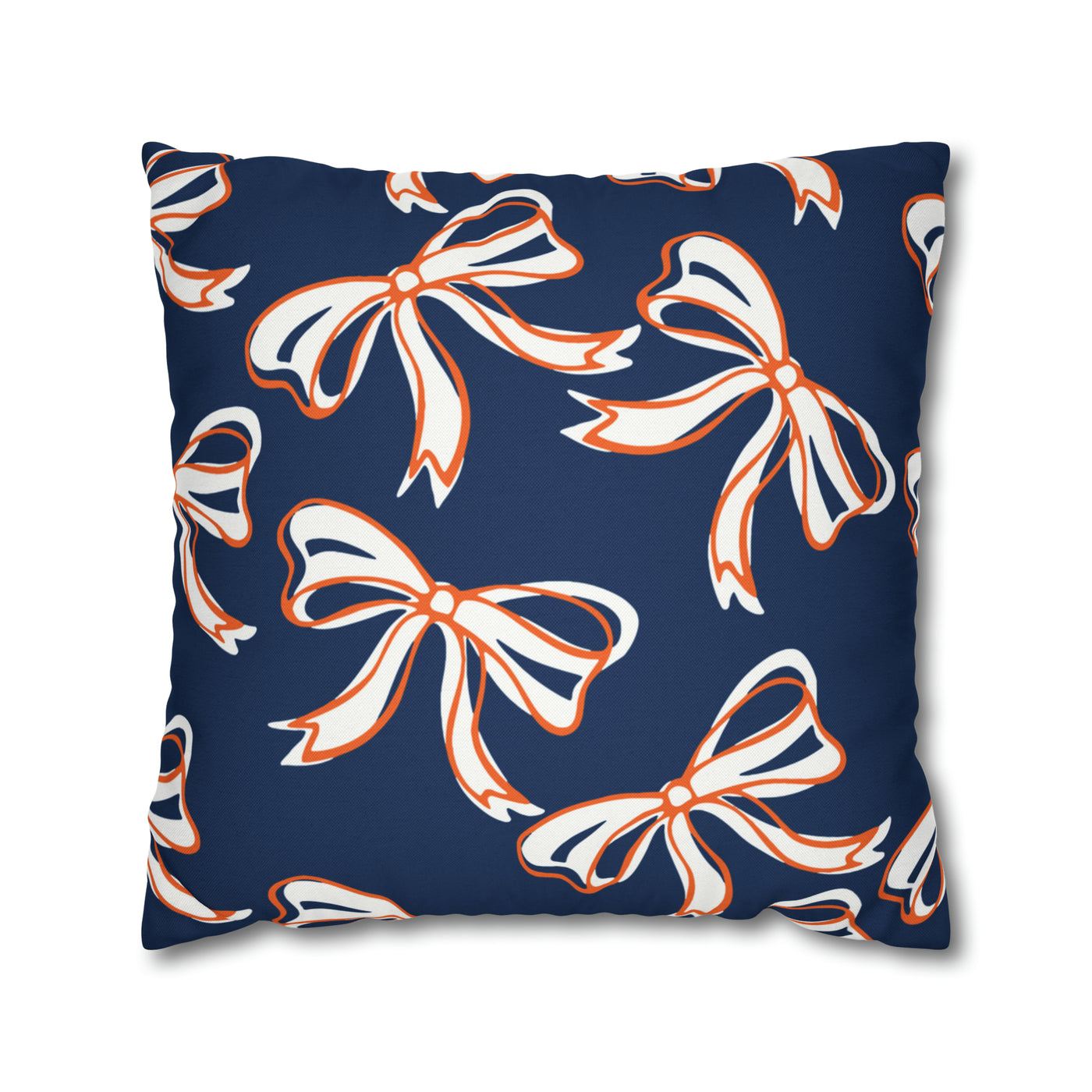 Trendy Bow College Pillow Cover - Dorm Pillow, Graduation Gift, Bed Party Gift, Acceptance Gift, College Gift, Syracuse, Bucknell, Illinois