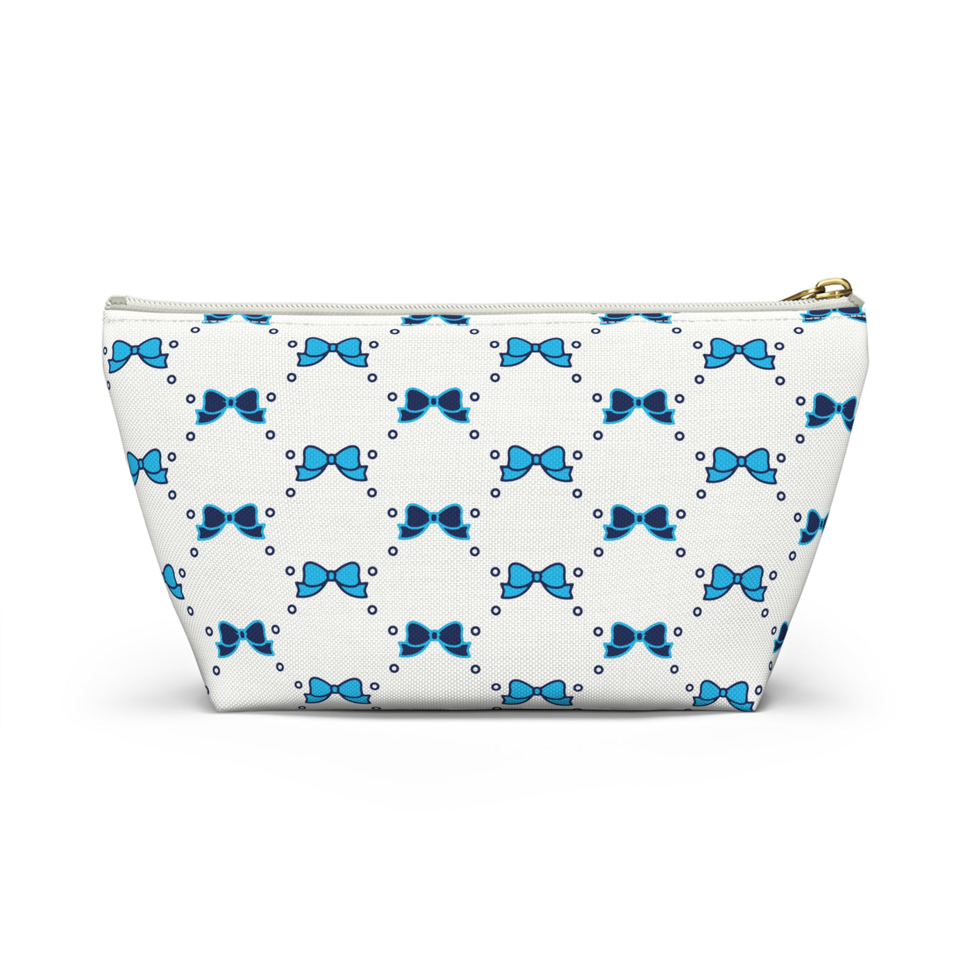 Pretty Little Bow Makeup Bag - Graduation Gift, Bed Party Gift, Acceptance Gift, College Gift, Bow Aesthetic, Villanova, PSU, Blue Bow