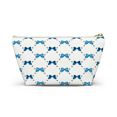 Pretty Little Bow Makeup Bag - Graduation Gift, Bed Party Gift, Acceptance Gift, College Gift, Bow Aesthetic, Villanova, PSU, Blue Bow