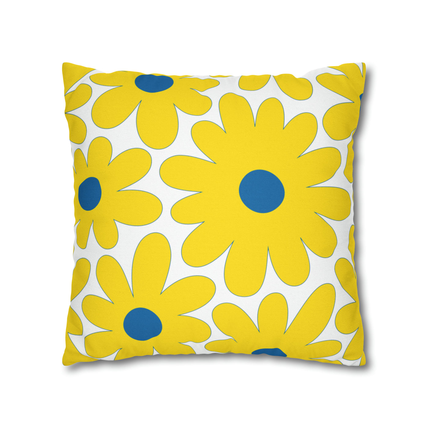 Two Color Double Sided Groovy Flower Pillow - College Dorm Pillow - Bed Party Pillow - Delaware