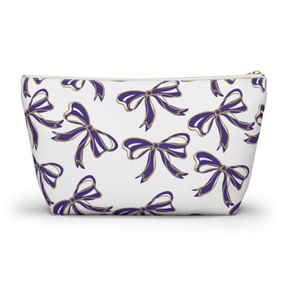 Copy of Trendy Bow Makeup Bag - Graduation Gift, Bed Party Gift, Acceptance Gift, College Gift, Purple and Gold, JMU Dukes, James Madison