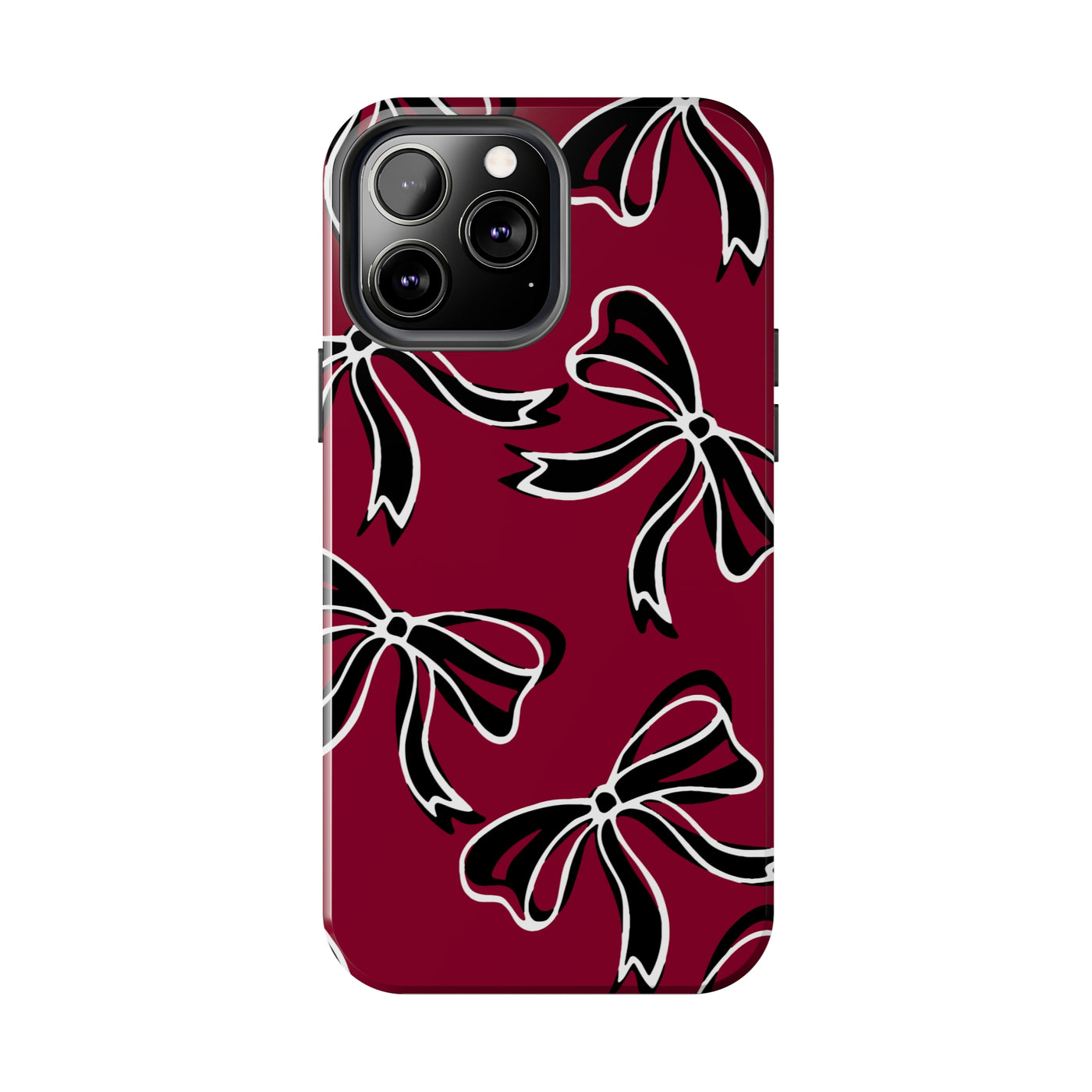 Trendy Bow Phone Case, Bed Party Bow Iphone case, Bow Phone Case, - South Carolina, Gamecocks, USC, garnet and black