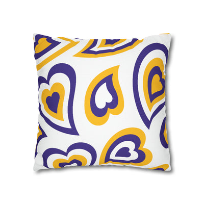 Retro Heart Pillow Cover - Heart Pillow Cover, Hearts, LSU Tigers ,Bed Party Pillow Cover, Sleepaway Camp Pillow Cover, Camp, Grad Gift,