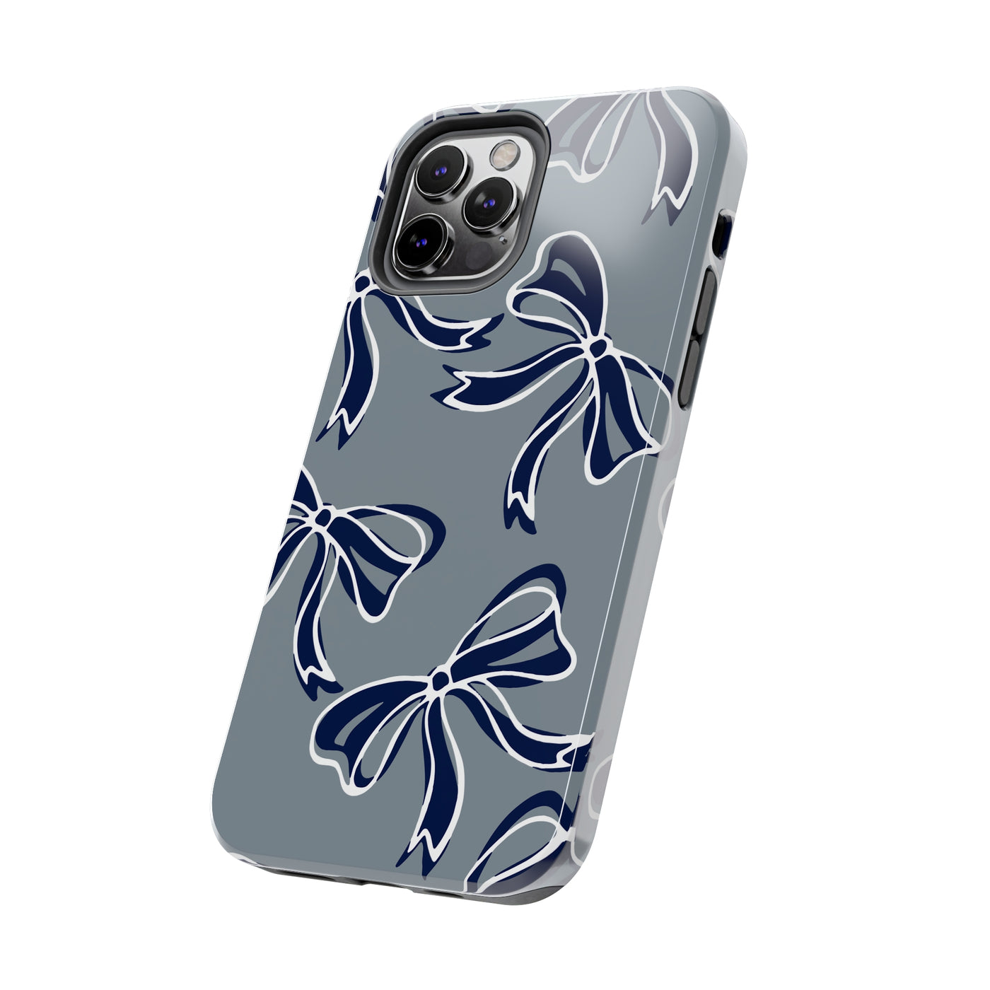 Trendy Bow Phone Case, Bed Party Bow Iphone case, Bow Phone Case, - Monmouth, UConn, Huskies, navy and white, navy and grey