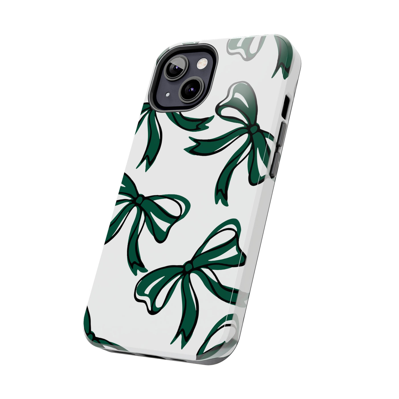 Trendy Bow Phone Case, Bed Party Bow Iphone case, Bow Phone Case, - Michigan State, Spartans, BING, green and white