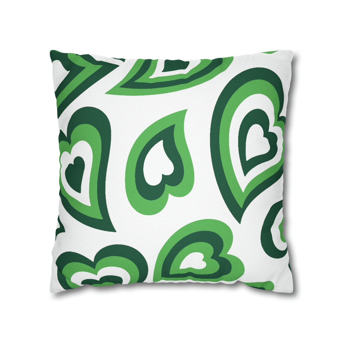 Retro Heart Pillow - Green & white, Heart Pillow, Hearts, Valentine's Day, Binghamton Bearcats,Bed Party Pillow, sleepaway Camp, dorm decor,