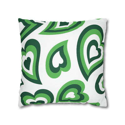 Retro Heart Pillow - Green & white, Heart Pillow, Hearts, Valentine's Day, Binghamton Bearcats,Bed Party Pillow, sleepaway Camp, dorm decor,