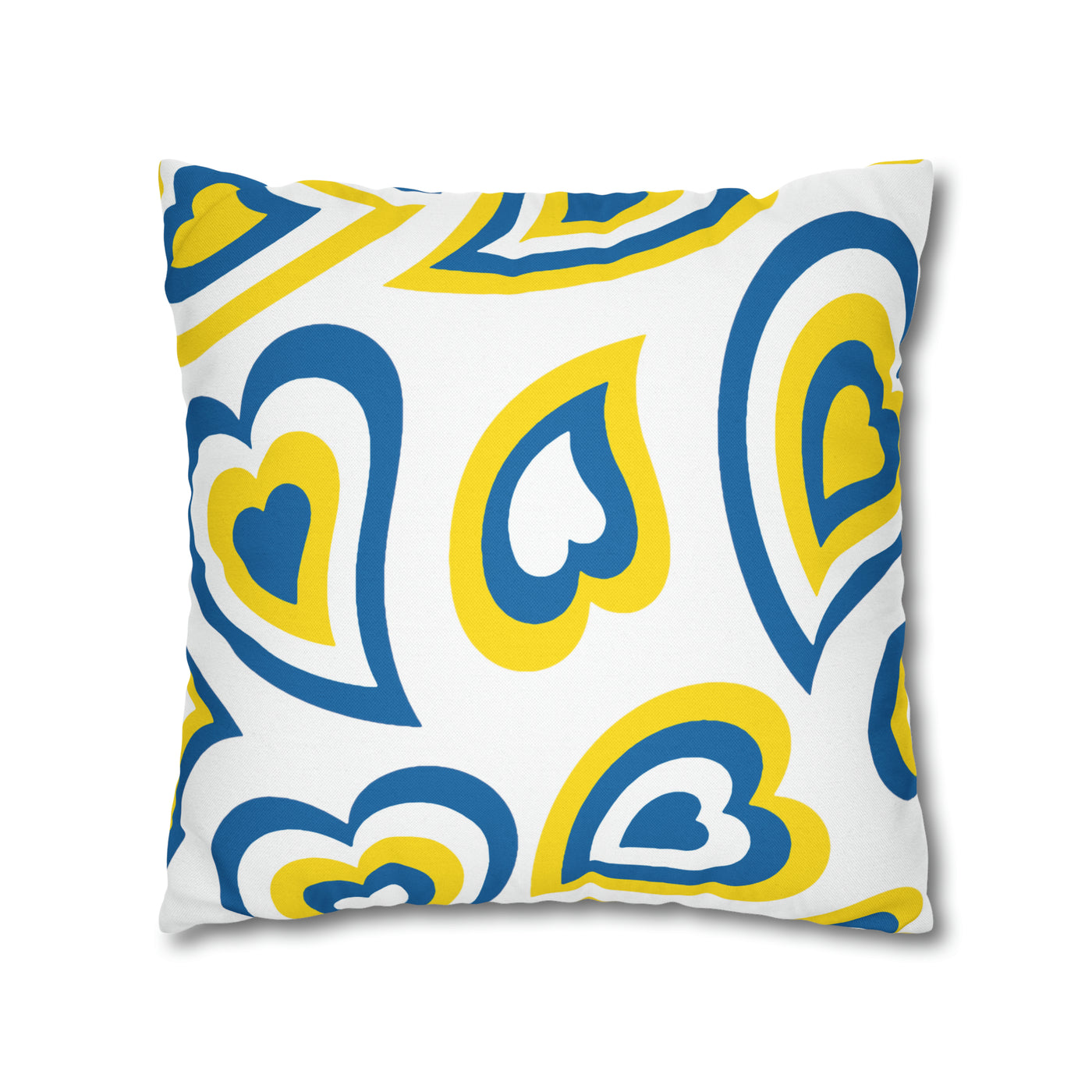 Retro Heart Pillow - Royal and yellow, Heart Pillow, Hearts, Valentine's Day, Delaware, Bed Party Pillow, Sleepaway Camp, dorm decor,
