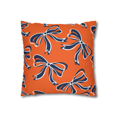 Trendy Bow College Pillow Cover - Dorm Pillow, Graduation Gift, Bed Party Gift, Acceptance Gift, College Gift, Syracuse, Bucknell, Illinois