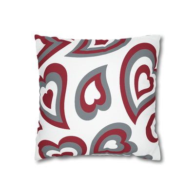 Retro Heart Pillow - Crimson and Grey, Heart Pillow, Hearts, Valentine's Day, Alabama, Roll Tide, Bed Party Pillow, Camp, dorm decor, BAMA