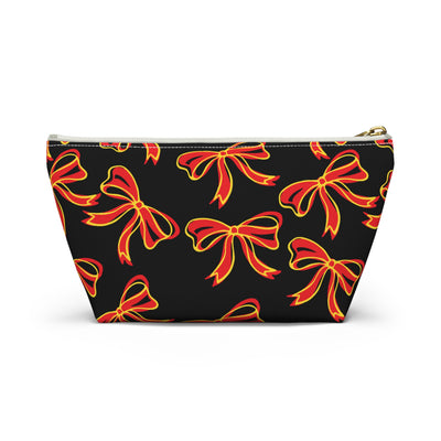 Trendy Bow Makeup Bag - Graduation Gift, Bed Party Gift, Acceptance Gift, College Gift, Maryland, USC, Red and Gold, Iowa State