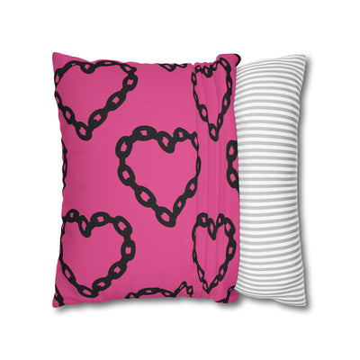 Heart with Chains Pillow Cover, Trendy Pillow Cover, College Pillow Cover