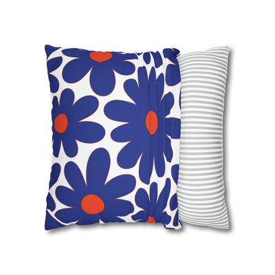 Two Color Double Sided Groovy Flower Pillow - College Dorm Pillow - Bed Party Pillow - Delaware