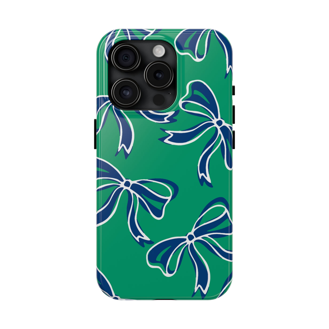 Trendy Bow Phone Case, Bed Party Bow Iphone case, Bow Phone Case, - FGCU, Blue and Green, Florida Gulf Coast