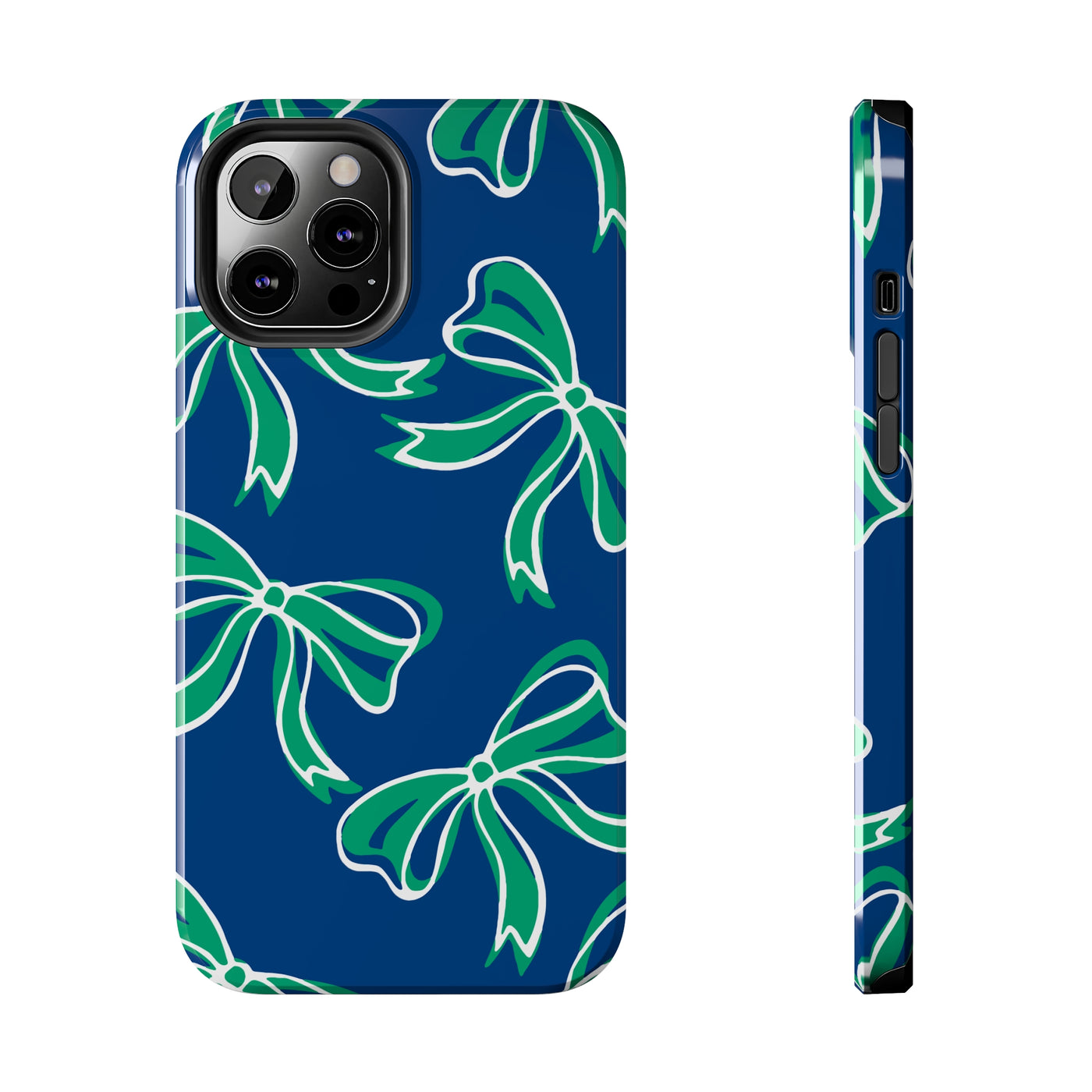 Trendy Bow Phone Case, Bed Party Bow Iphone case, Bow Phone Case, - FGCU, Blue and Green, Florida Gulf Coast