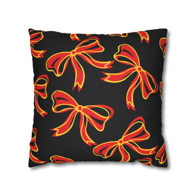 Trendy Bow College Pillow Cover - Dorm Pillow, Graduation Gift, Bed Party Gift, Acceptance Gift, College Gift, Maryland, Terps, Terrapins