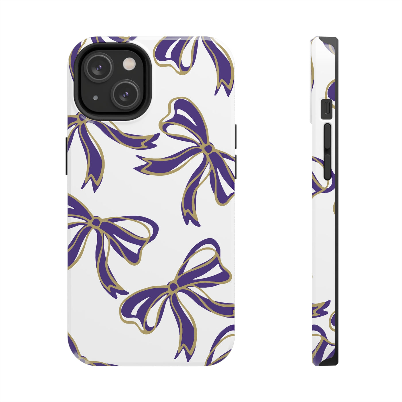 Copy of Trendy Bow Phone Case, Bed Party Bow Iphone case, Bow Phone Case, College Case, Bow Gifts - James Madison - JMU Dukes - Purple and Gold