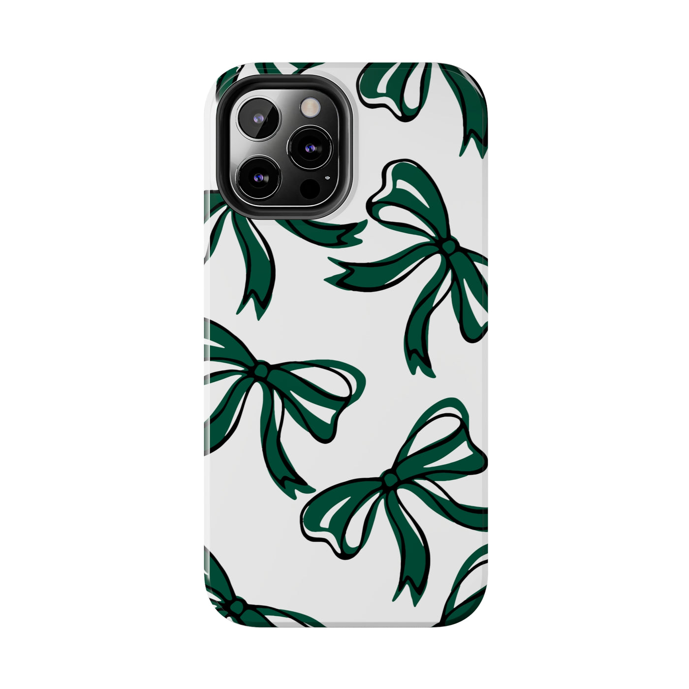 Trendy Bow Phone Case, Bed Party Bow Iphone case, Bow Phone Case, - Michigan State, Spartans, BING, green and white