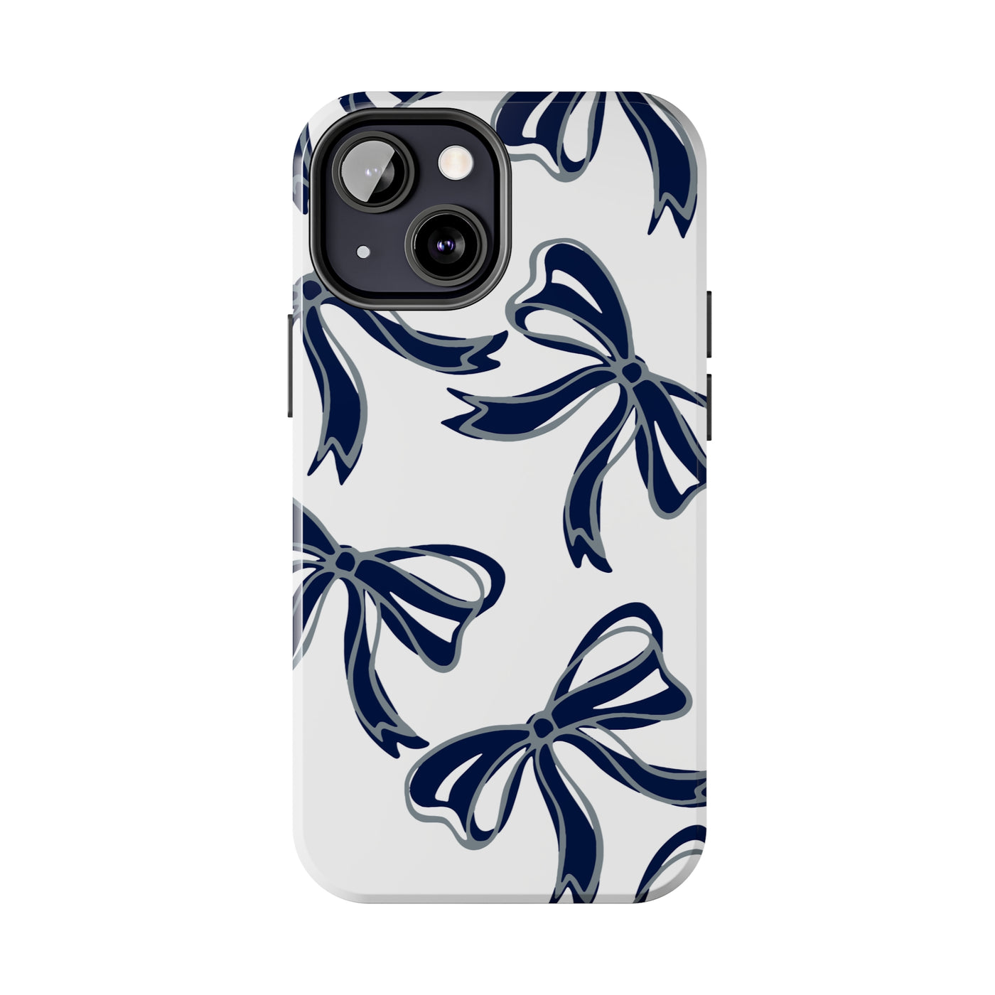 Trendy Bow Phone Case, Bed Party Bow Iphone case, Bow Phone Case, - Monmouth, UConn, Huskies, navy and white, navy and grey