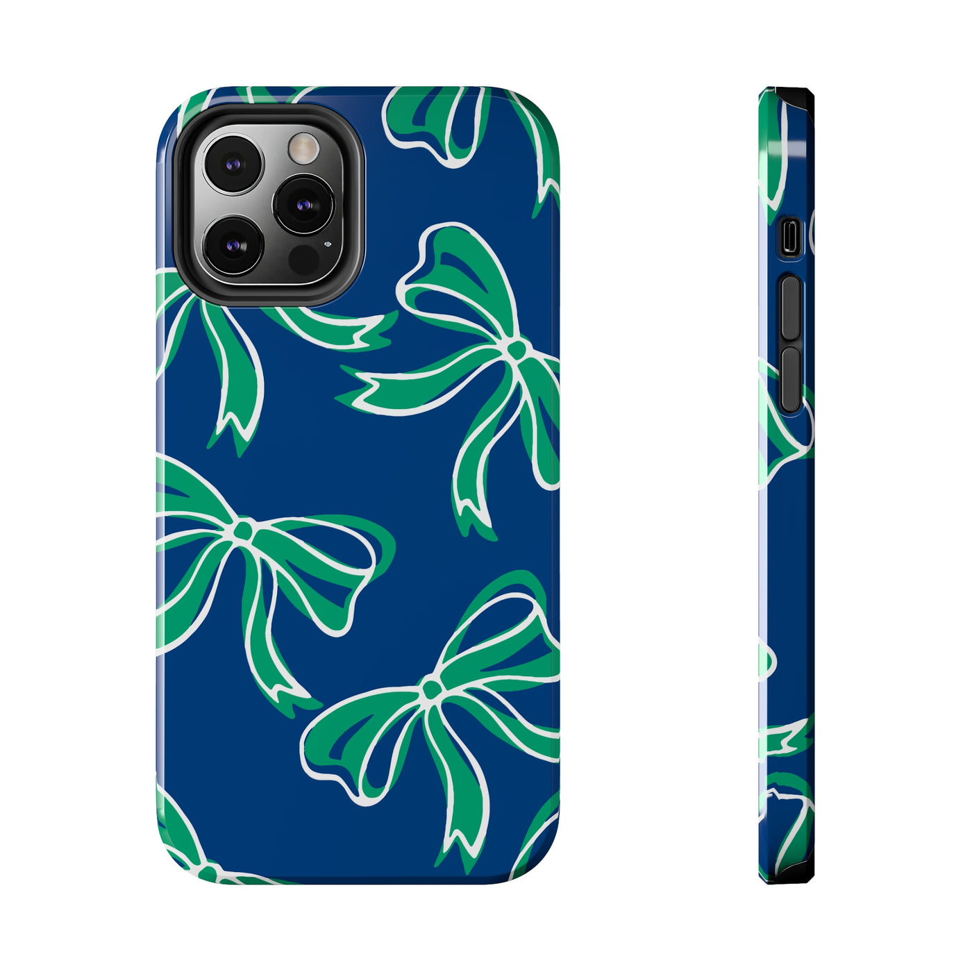 Trendy Bow Phone Case, Bed Party Bow Iphone case, Bow Phone Case, - FGCU, Blue and Green, Florida Gulf Coast