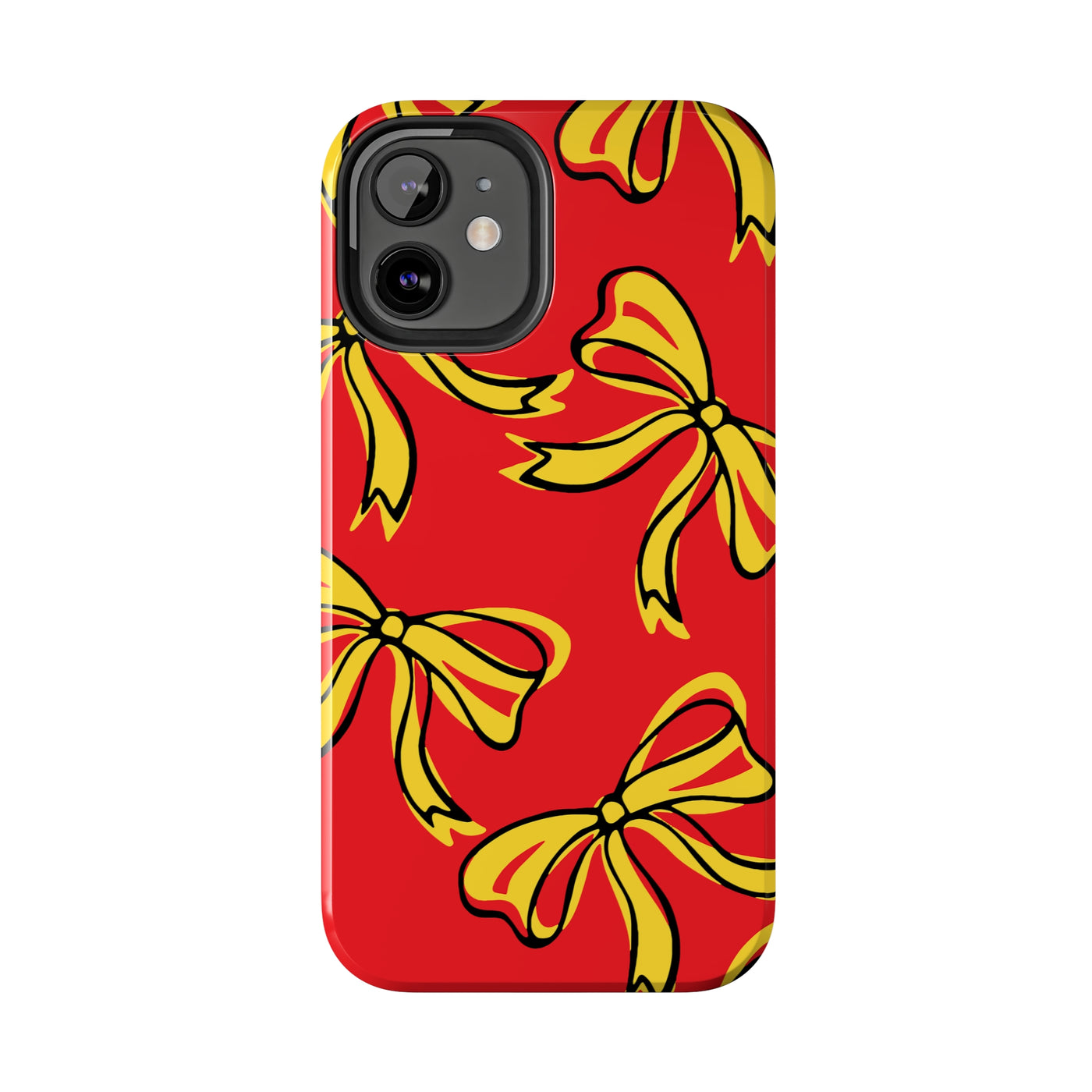 Trendy Bow Phone Case, Bed Party Bow Iphone case, Bow Phone Case, College Case, Bow Gift - Maryland, Terps, Terrapins, UMD, Red Gold & Black