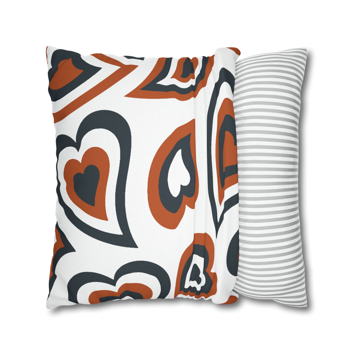 Retro Heart Pillow - Burnt Orange & White, Heart Pillow, Hearts, Valentine's Day, Texas Longhorns, Bed Party Pillow, Dorm Pillow