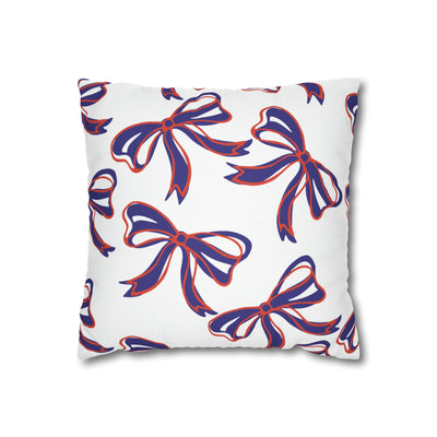 Trendy Bow College Pillow Cover - Dorm Pillow, Graduation Gift, Bed Party Gift, Acceptance Gift, College Gift, Clemson, Orange & Purple