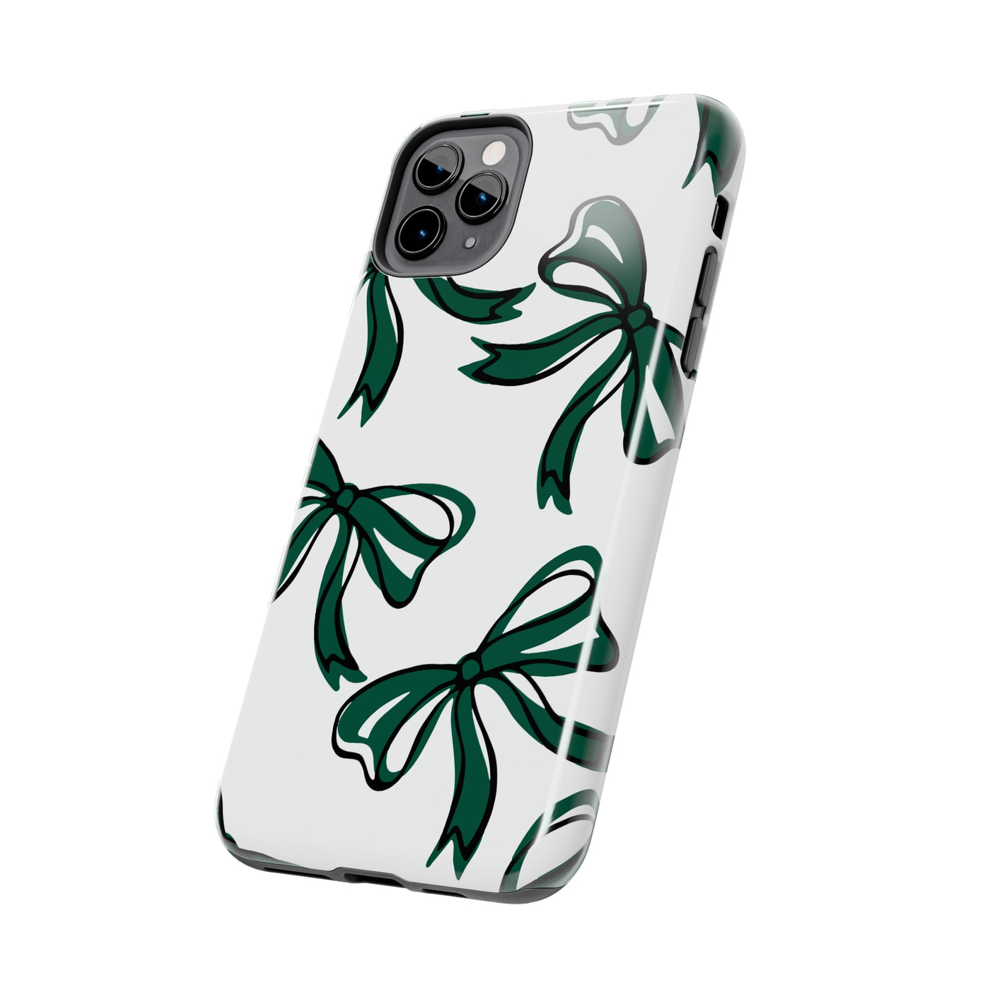 Trendy Bow Phone Case, Bed Party Bow Iphone case, Bow Phone Case, - Michigan State, Spartans, BING, green and white