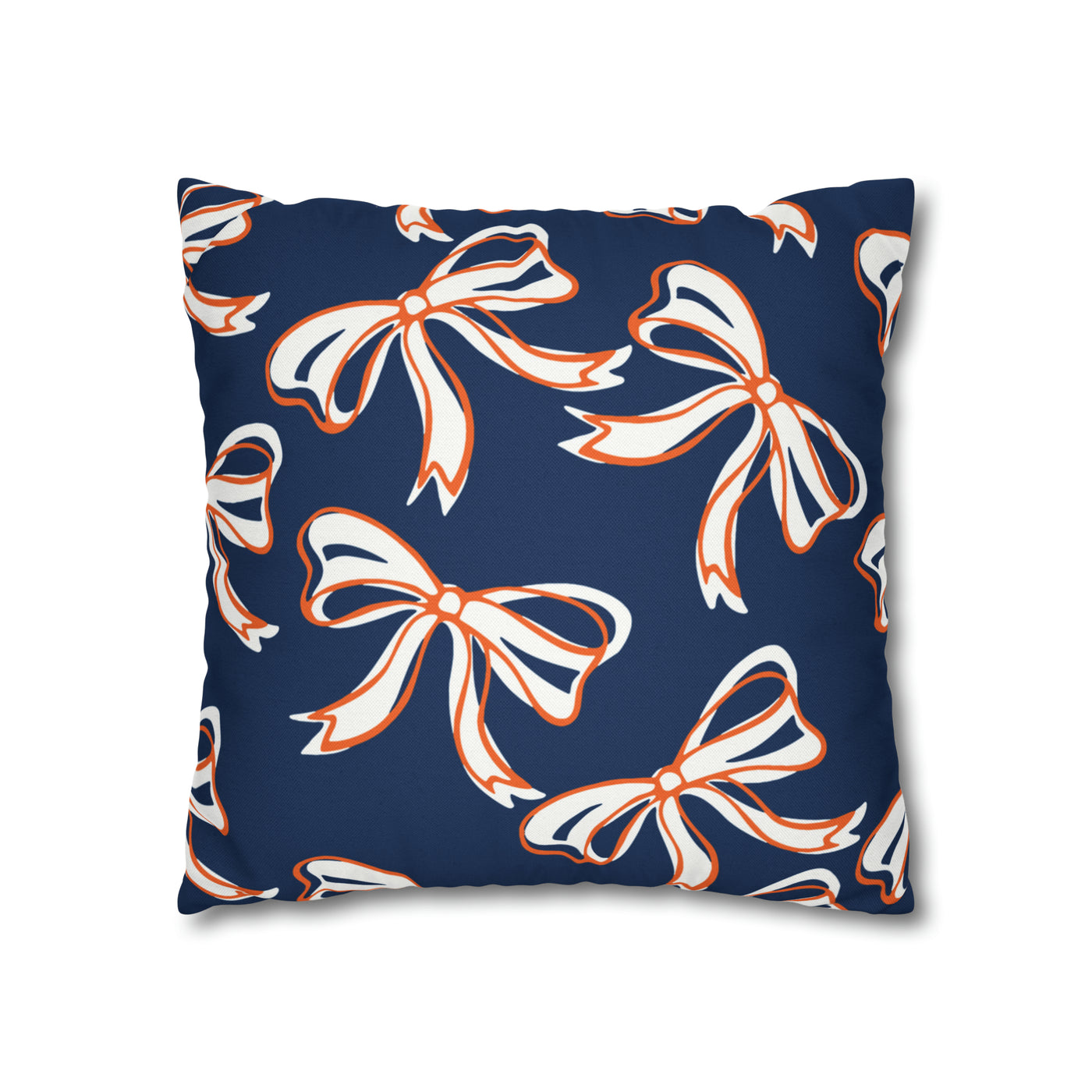 Trendy Bow College Pillow Cover - Dorm Pillow, Graduation Gift, Bed Party Gift, Acceptance Gift, College Gift, Syracuse, Bucknell, Illinois