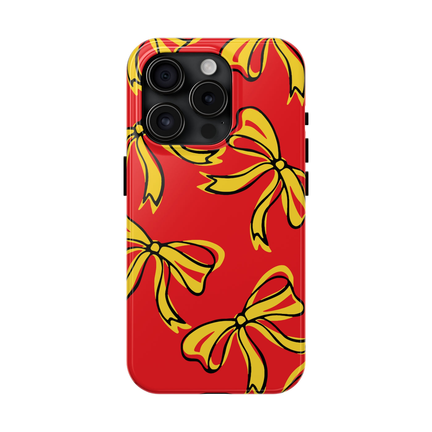 Trendy Bow Phone Case, Bed Party Bow Iphone case, Bow Phone Case, College Case, Bow Gift - Maryland, Terps, Terrapins, UMD, Red Gold & Black