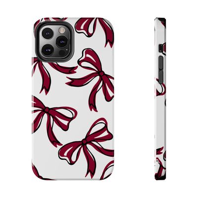 Trendy Bow Phone Case, Bed Party Bow Iphone case, Bow Phone Case, - South Carolina, Gamecocks, USC, garnet and black