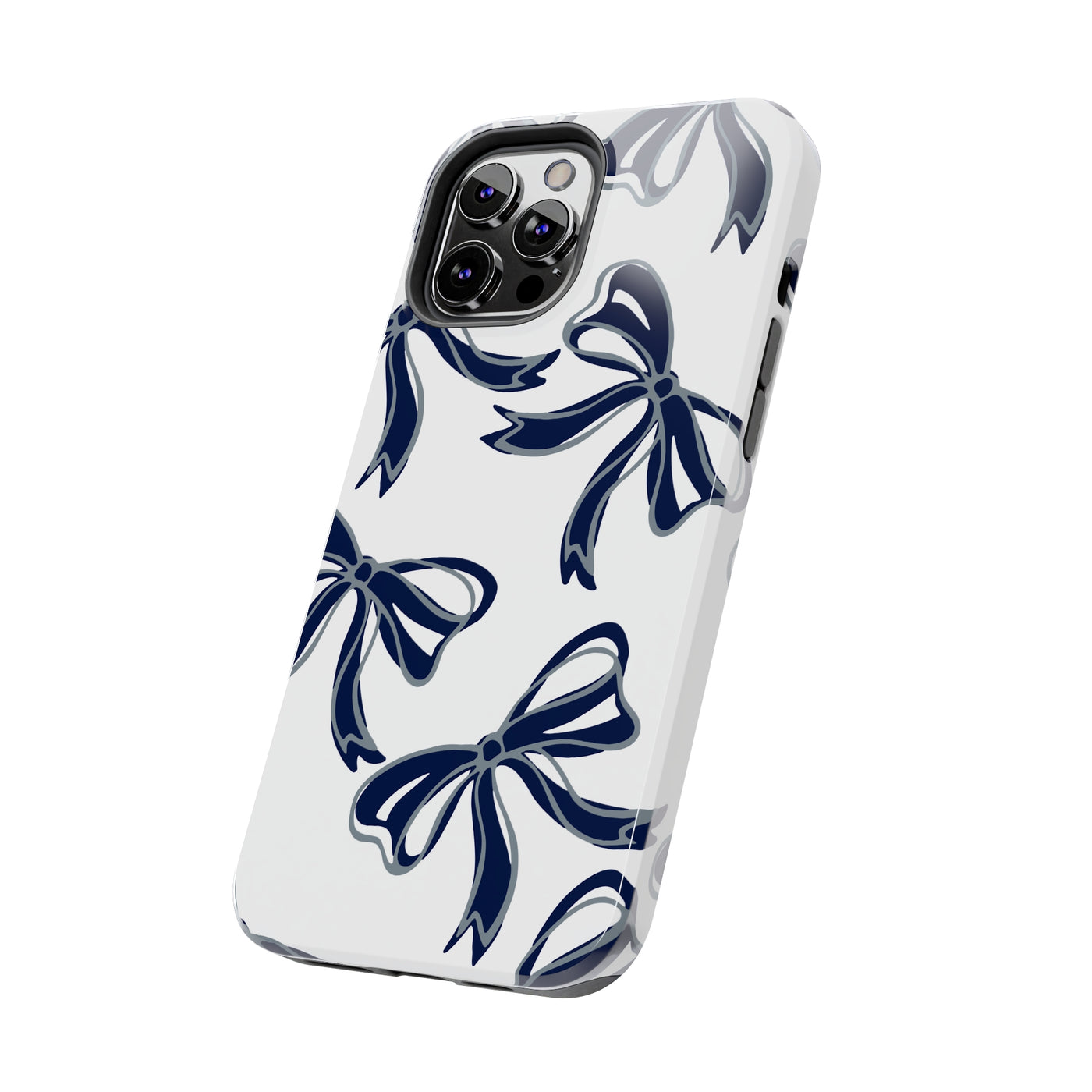 Trendy Bow Phone Case, Bed Party Bow Iphone case, Bow Phone Case, - Monmouth, UConn, Huskies, navy and white, navy and grey