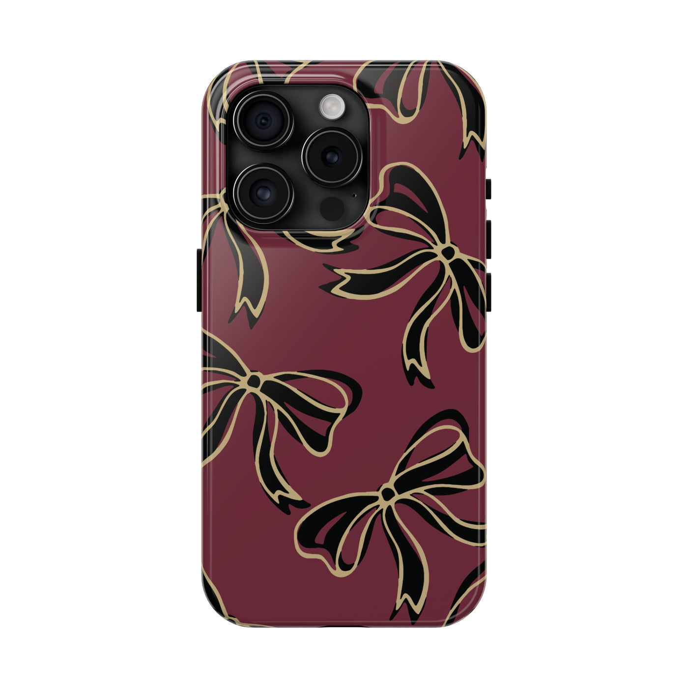 Copy of Florida State Burgandy Phone Case with Gold & Black Bows