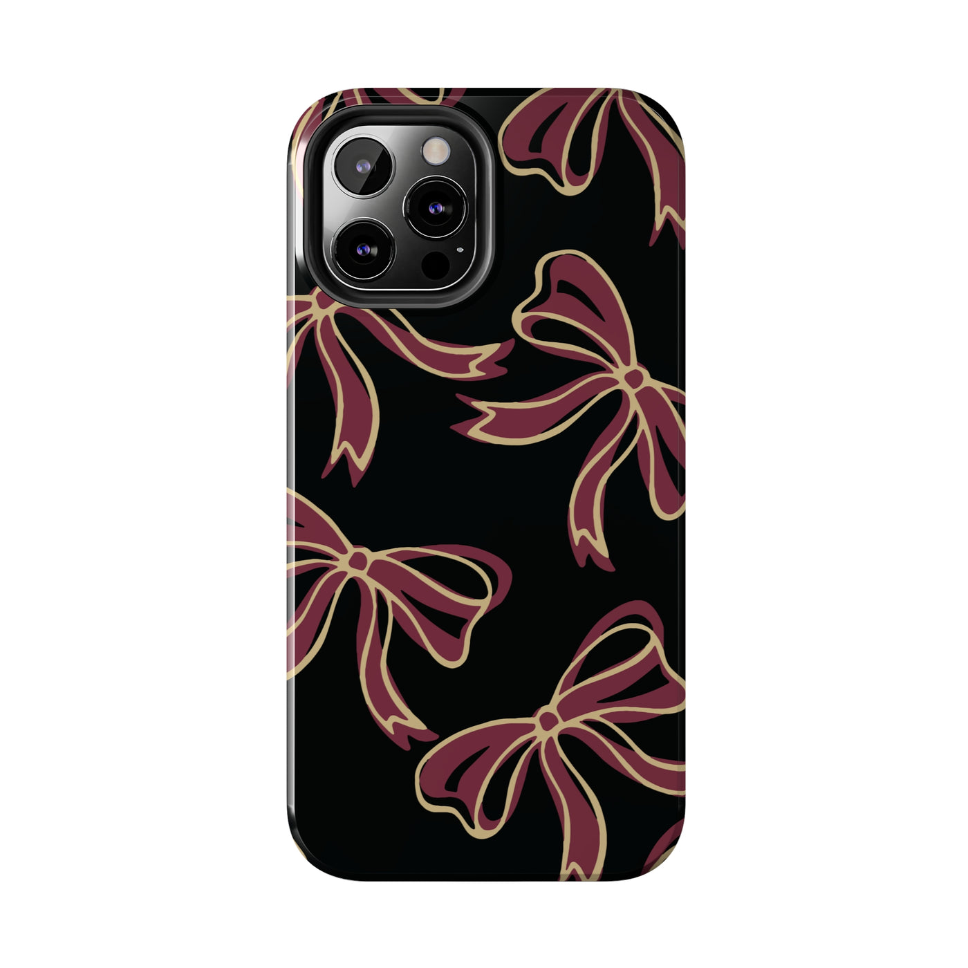 Florida State Black Phone Case with Garnet & Gold Bows