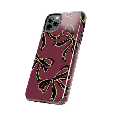 Copy of Florida State Burgandy Phone Case with Gold & Black Bows