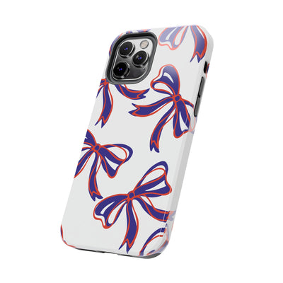 Trendy Bow Phone Case, Bed Party Bow Iphone case, Bow Phone Case, - Clemson, Purple and Orange