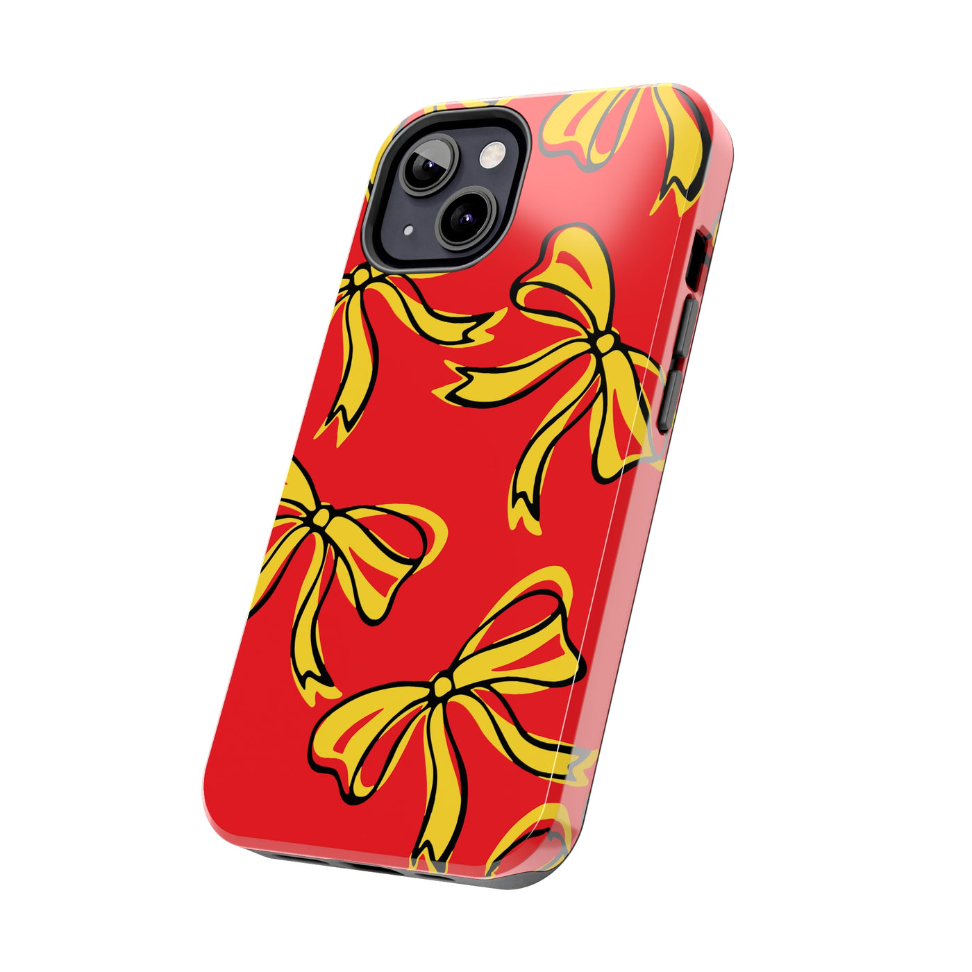 Trendy Bow Phone Case, Bed Party Bow Iphone case, Bow Phone Case, College Case, Bow Gift - Maryland, Terps, Terrapins, UMD, Red Gold & Black