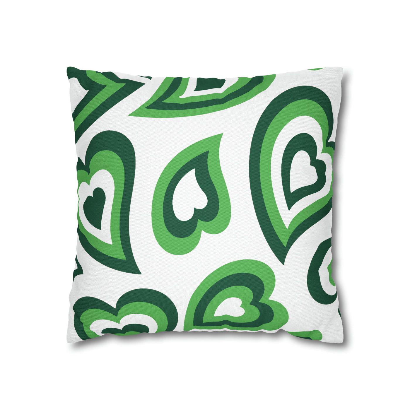 Retro Heart Pillow - Green & white, Heart Pillow, Hearts, Valentine's Day, Binghamton Bearcats,Bed Party Pillow, sleepaway Camp, dorm decor,