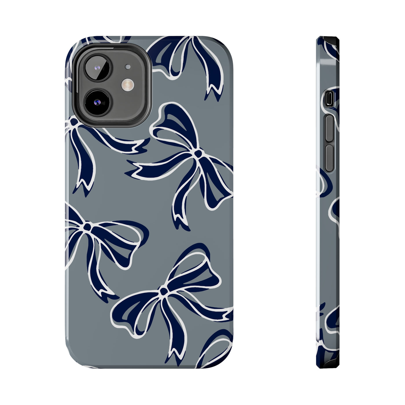 Trendy Bow Phone Case, Bed Party Bow Iphone case, Bow Phone Case, - Monmouth, UConn, Huskies, navy and white, navy and grey