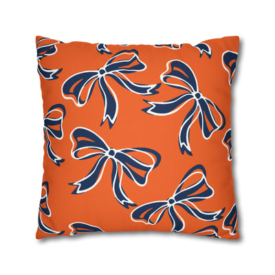 Trendy Bow College Pillow Cover - Dorm Pillow, Graduation Gift, Bed Party Gift, Acceptance Gift, College Gift, Syracuse, Bucknell, Illinois