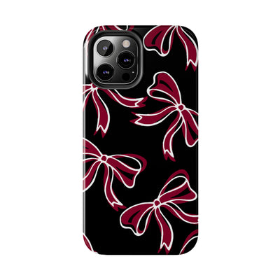 Trendy Bow Phone Case, Bed Party Bow Iphone case, Bow Phone Case, - South Carolina, Gamecocks, USC, garnet and black