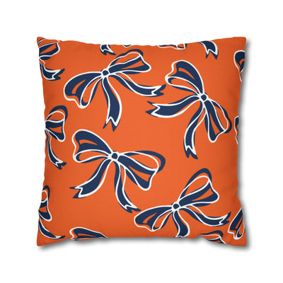 Trendy Bow College Pillow Cover - Dorm Pillow, Graduation Gift, Bed Party Gift, Acceptance Gift, College Gift, Syracuse, Bucknell, Illinois