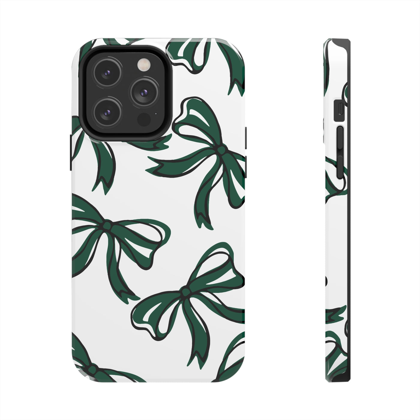 Trendy Bow Phone Case, Bed Party Bow Iphone case, Bow Phone Case, - Michigan State, Spartans, BING, green and white