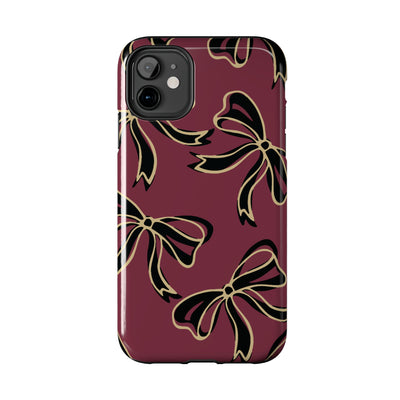 Copy of Florida State Burgandy Phone Case with Gold & Black Bows